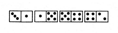 In this line of play the last player has scored five points (the three at the left end plus the two at the right end).